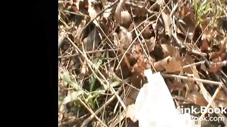 Voyeur spies on girll shitting in tall grass