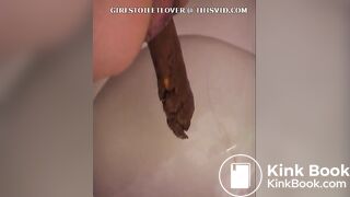 Dirty wife pooping while her husband records it