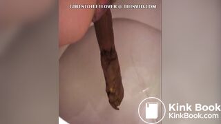 Dirty wife pooping while her husband records it