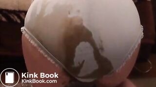 Pooping a lot in grey panties