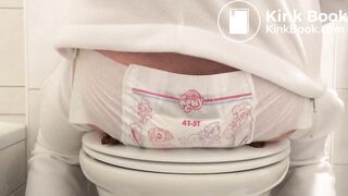 Girl messes pull up diaper multiple times and sits in it - video 2