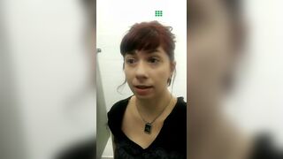 Red Head Shits in Public Bathroom