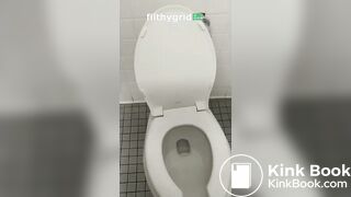 Red Head Shits in Public Bathroom