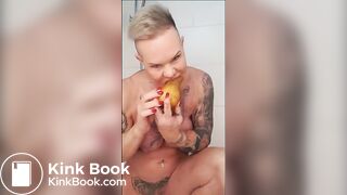 Dirty Scat Whore Shorty: Eating a Shitty Pear pushed out her ass