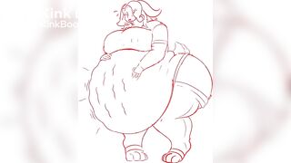 Bloated Chick With Noisy Stomach Shits