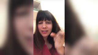 Latin girl takes a long poop