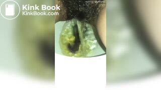 Latin girl takes a long poop