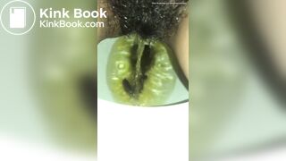 Latin girl takes a long poop