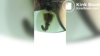 Latin girl takes a long poop