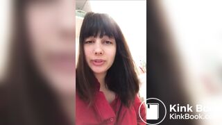 Latin girl takes a long poop