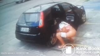 Girl poops on the street