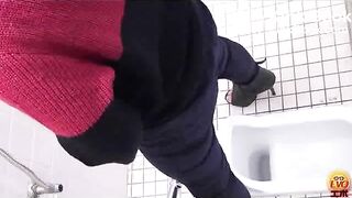 Asian girl poops in squat toilet 84