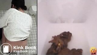Asian girl poops in squat toilet 84