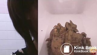 Asian girl poops in squat toilet 84