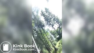 Ebony Shitting Outside