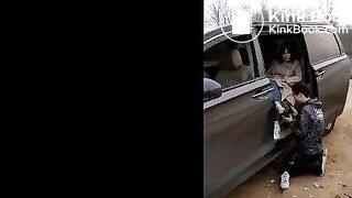 Public Foot Worship Under Chinese Goddness's feet