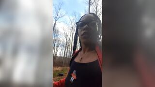 Ebony freak shits outside