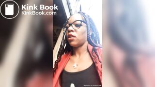 Ebony freak shits outside