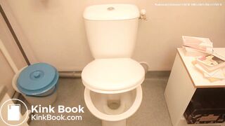 Sexy teen farting and pooping on toilet scene