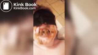 Bbw wife eating shit