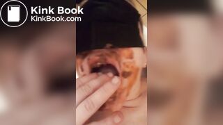 Bbw wife eating shit