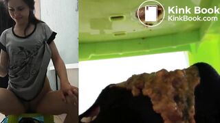 Skinny Girl Dumps A Big Load In Slave's Mouth