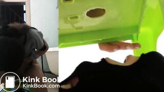 Skinny Girl Dumps A Big Load In Slave's Mouth