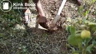 Ebony Girl Shitting Outdoors