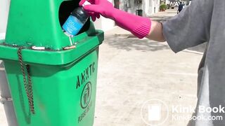 Girl eats trash!! from strangers garbage