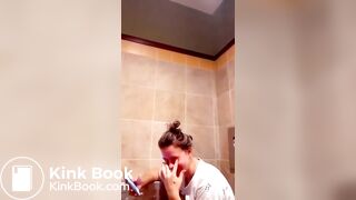 Girl records her friend having diarrhoea