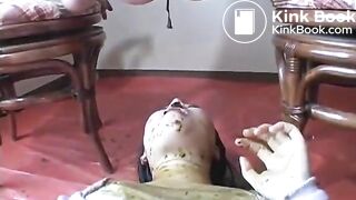 asian girl eats rice shit drinks vomit and piss