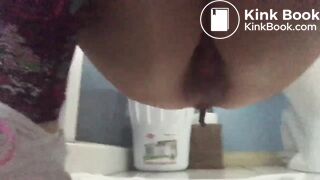 10/10 Petite Gaping Pussy Poops from her Puffy Pulsating Posterior.