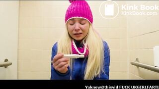 Sexy teen toilet farting and pooping on toilet scene