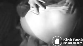 black and white amateur pooping