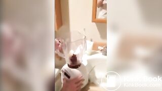 Girl shits in blender