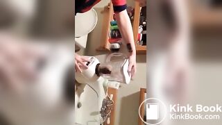 Girl shits in blender