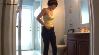 Desperate pantypooping accident