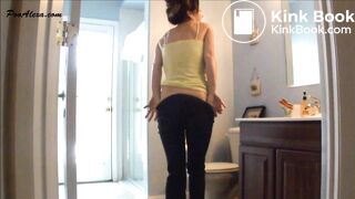 Desperate pantypooping accident