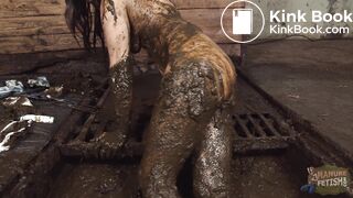 Aiyana loves submerging in cowshit - full scat bath