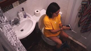 Short film Asian girl pooping
