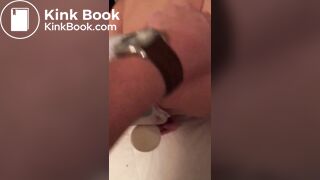 Girl has vibrator fun in shitty pull ups diaper