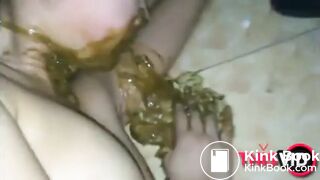 Chinese girl eat scat