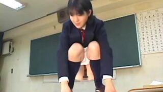 Cute school girl enema poop play