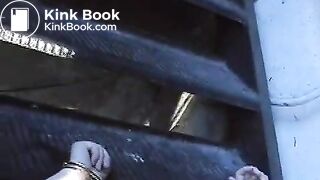 scat feeding on the stairs