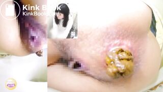 Door knock forces her to suck back in a large turd