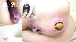 Door knock forces her to suck back in a large turd