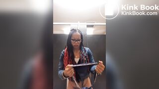 Hot ebony pooping