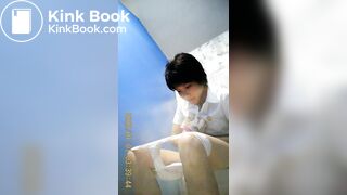 Thai Woman sitting shit in the bathroom