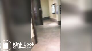 Melissa has diarrhea in a public toilet