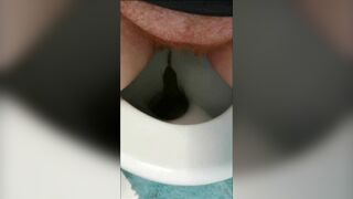Amy has diarrhea in toilet - video 2